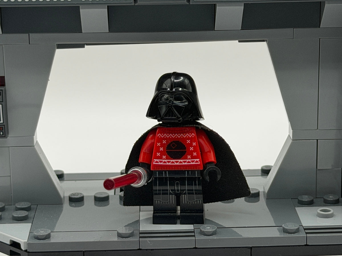 Genuine LEGO Darth Vader Red Christmas Sweater sw1121 helmeted front